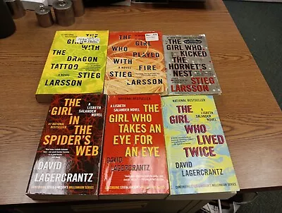 Stieg Larsson 6 Book Lot Millennium Seties Vol. 1-6 Dragon Tattoo Lagercrantz • $18.69