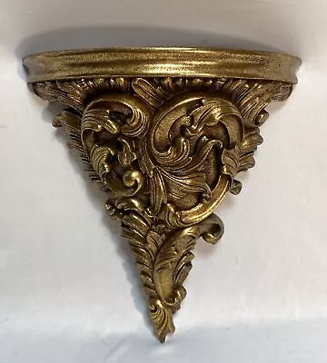 Vintage Gold Gilt Corbel Wall Shelf Hollywood Regency 12 X11.25  Sconce Bracket • $39