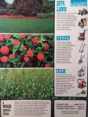 Montgomery Ward 1974 Farm Catalog Color Lawn Garden Tiller Tractor Saws Gilson • $112.99