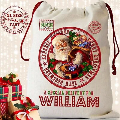 £15.99 • Buy Personalised Santa Sack Father Christmas Bag Present Xmas Stocking Gift Kids