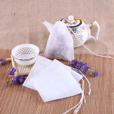 200Pcs Cotton Muslin Drawstring Bags Bath Herbs Empty Tea Filter Making Spice • £3.91