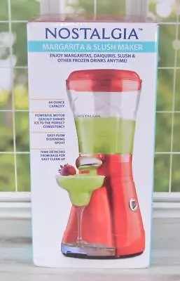 OPEN BOX Nostalgia MSB64 Margarita And And Slush Maker BLENDER 64-Ounce Red • $45.57