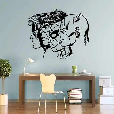 £6.77 • Buy Superheroes1 Wall Decal Removable Sticker Spiderman...Kids Boys Room Comic Book