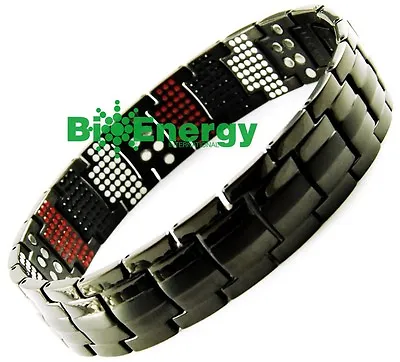 Anion Magnetic GERMANIUM Energy Power Bracelet Health 4in1 Bio Armband TITANIUM • £11.45