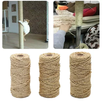 Cat Scratching Post Tree Replacement Natural Twisted Fiber Twine Hemp Rope • £3.69