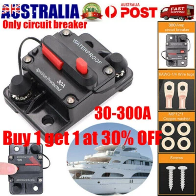 $15.99 • Buy Waterproof Car Circuit Breaker Fuse Reset 30-300 A 12V-48V DC Car Boat Auto IP67