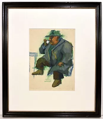 20th C. AMERICAN MODERNIST ASHCAN SCHOOL Painting Of A Seated Man SOCIAL REALIST • $295