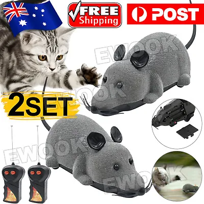 $14.85 • Buy 2PCS Pet Cat Puppy Toy Wireless Remote Control Electronic Rat Mouse Mice Toys AU