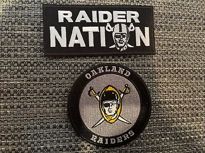 (2) Oakland Las Vegas Raiders Vintage Iron On Embroidered  Patches Patch Lot • $8.99