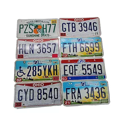 License Plates USA Number Plate Vintage Colorful Tag Mancave Barn Lot Of 8 • $42.79