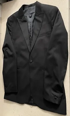 H&M Mens Slim Fit Suit Blazer Jacket Black Size 38R One Button Sport Coat • $14.99