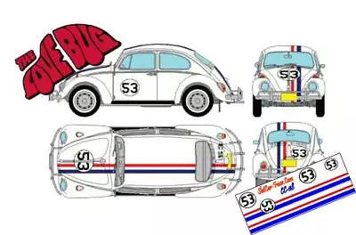 CD-CC-118-C Herbie The Love Bug VW Bug DECALS • $8.75