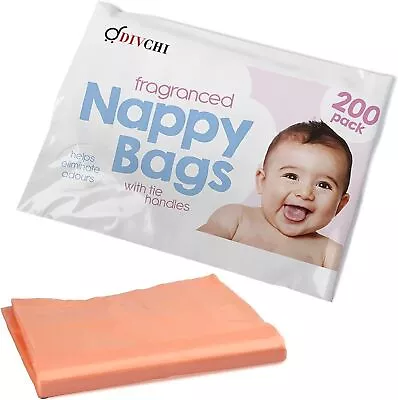 Disposable Tie Handle Nappy Bags Fragranced Scented Baby Changing • £6.02