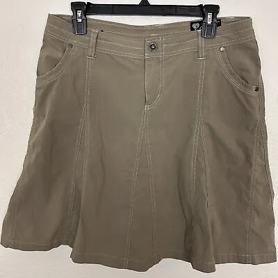 Kuhl Women’s Green Size 10 Outdoor Hiking A-Line Flare Hiking Skirt Pockets • $14.80