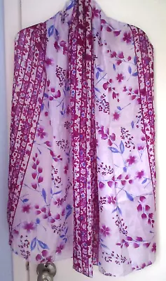 Thai Silk Chiffon Purple/Pink/Blue Large Oblong Lightweight Scarf • $19.99