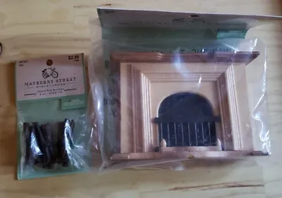 NIP Mayberry Street Miniature Wood Fireplace 1:12 W/ Wood Bundle Kit Sealed • $6.58