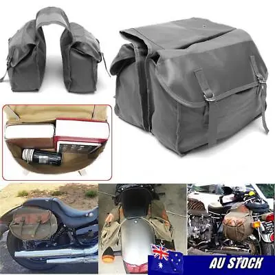 Black Motorcycle Bike Saddle Bags Rear Tail Storage Bag For Honda Suzuki Yamaha • $29.93