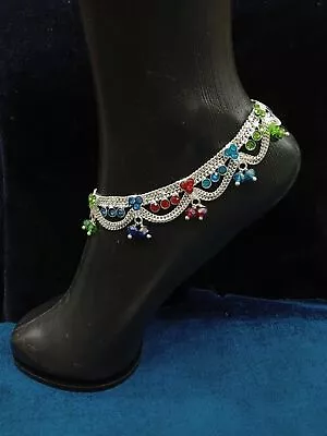 Indian Ethnic Traditional Bollywood Designer 927 Silver Plated Anklets Payal • $33.50