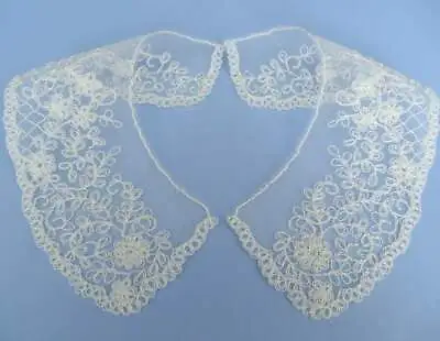 Small Cornelli Embroidered Lace Collars Ivory On Tulle Net • £2.50