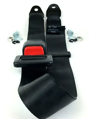 Universal 2 Point Adjustable Seat Belt | Car Harness Safety Lap Strap | E Marked • £19.99