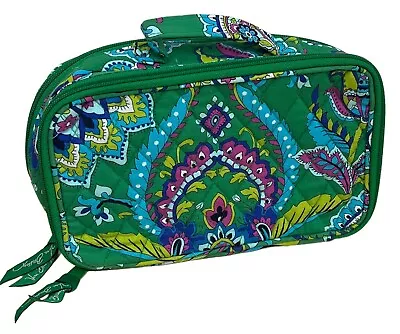 Vera Bradley Emerald Paisley Blush And Brush Cosmetic Case • $17.49