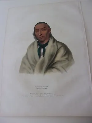 Original McKenney And Hall FOLIO Portrait Print 1838: LITTLE-CROW. A Sioux Chief • $199.99