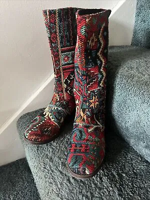 £110 • Buy Desigual Boots Tapestry Print 