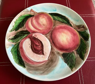 Italian Majolica Mangioli Plate Peaches 10 In • $16.99