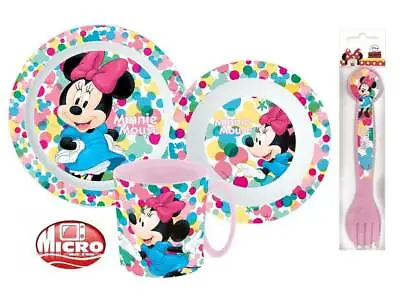 Minnie Mouse Childrens Toddlers 5 Pc Dinner Breakfast Set Plate Bowl Mug Spoon • £11.49