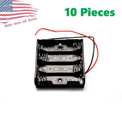 10 Pcs 4X AA Series 6V Battery Holder Case Box W/ Wire Leads US (10 Pack) • $12.89