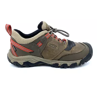 Mens 12 Keen Ridge Flex Hiking Low Top Waterproof Brown Ketchup Red Boots Shoes • $29.99