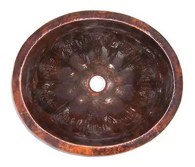 Mexican Copper Bathroom Sink Hand Hammered Oval Drop In  05 • $135.99