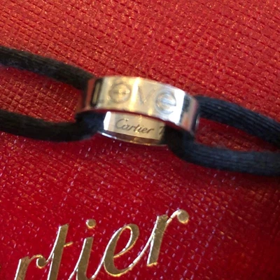 £507.98 • Buy Cartier Love Charity Bracelet K18 White Gold X Black String