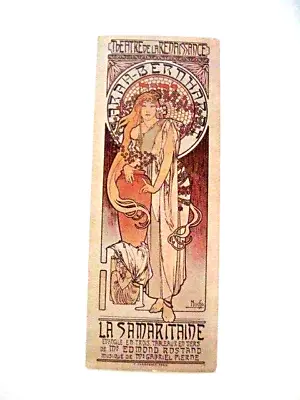 Stunning 1966 Postcard Titled  La Samaritaine  By  Alfons Mucha   Art Nouveau  * • $44