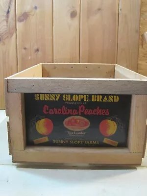 Genuine Vintage Sunny Slope Wooden Peach Crate W/Original Labels  B7195 • $25