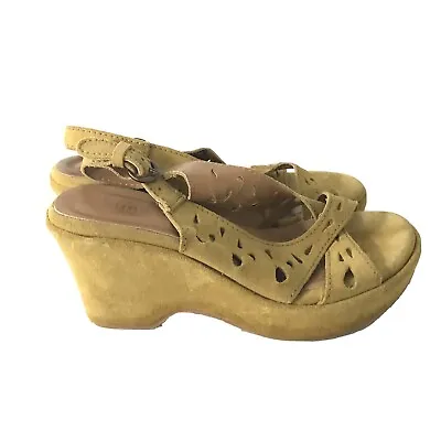 SUNDANCE Womens Shoes Yellow/Green MELISSA Platform Sandal Slingback 37 US 7 • $22.99