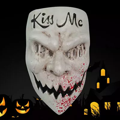 Halloween The Purge Plastic Mask Kiss Me Horror Face Mask Cosplay Fancy Props) • $16.99