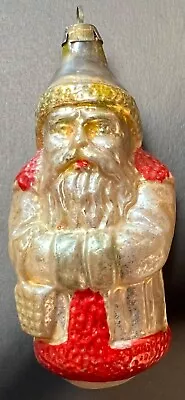 Antique German Glass Christmas Ornament - SANTA CLAUS • $19.50