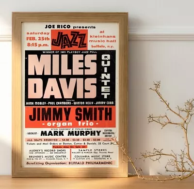 Miles Davis Quintet 1961 Live Gig Concert Venue Tour Poster 36 X24  • £8.99