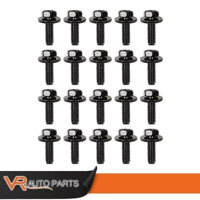 Fit For Honda Acura Body Bolts - M6-1.0 X 20mm Long- 10mm Hex 20PCS Black New • $10.77