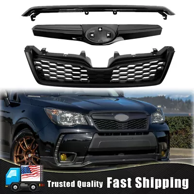 Fit 2014 2015 2016 2017 2018 Subaru Forester STI Style Black Front Upper Grill • $51.99