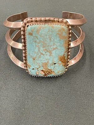 Vintage Turquoise Men’s Sterling Silver Bracelet 130 Grams • $375