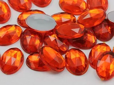 18x13mm Flat Back Oval Acrylic Rhinestones Plastic Costume Gem Craft 35 Pcs • $8.91