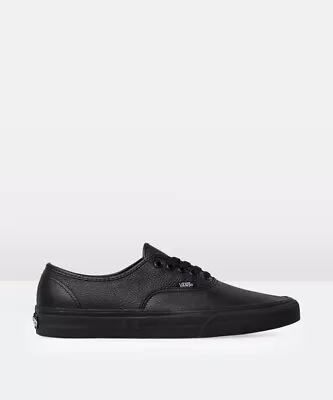  NEW VANS Authentic Leather Sneakers All Black • $50