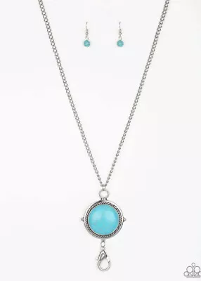 Paparazzi Necklace Desert Equinox - Blue - Turquoise - Stone Lanyard Long • $5