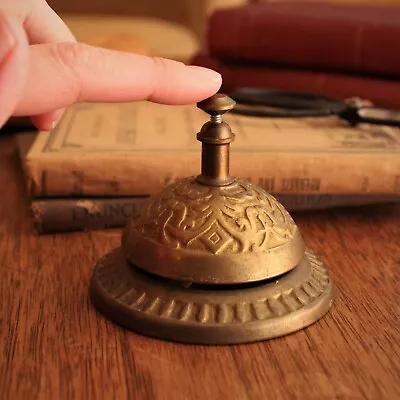 Vintage Brass Lobby Bell Shop Bell Service Bell Desk Bell Reception Bell... • $42.50