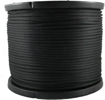 1/4 Inch Black Dacron Polyester Rope - 500 Foot Spool | Industrial Grade - High  • $95.99