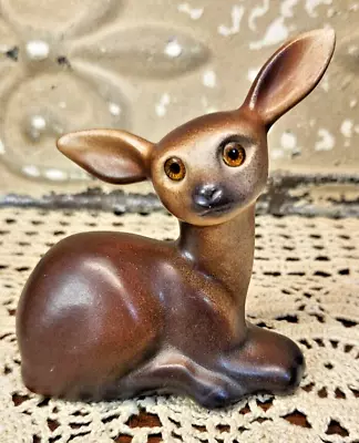 Vintage Ceramic Roselane California Pottery Deer Doe Glass Eyes Figurine • $30