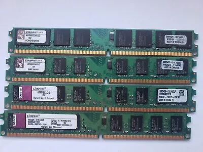 £15.99 • Buy 8GB 4 X 2GB Kingston KVR800D2N5/2G PC2-6400 240-Pin DDR2-800MHz Non ECC RAM