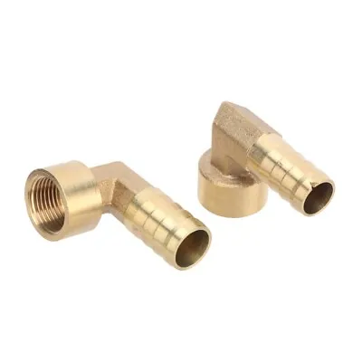 £2.87 • Buy BSP Female Thread 90 Degree Elbow Hose Tail End Connector Brass Fitting Air Gas